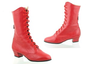 Folk boots women's  red leather