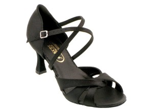 Ladies latin pas3-100 black satin + stability correction
