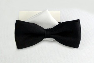 small satin bow tie
