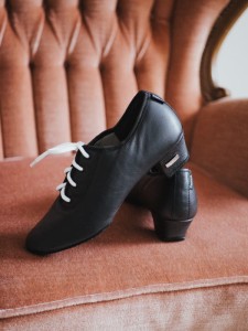 practice catwalk black leather