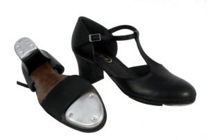 character shoes black leather - medium tap
