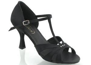 Ladies latin pas3g-p black satin + swarovski 
