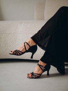 Ladies latin x black satin