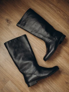 folk men's boots black leather